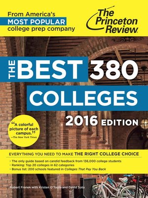 cover image of The Best 380 Colleges, 2016 Edition
